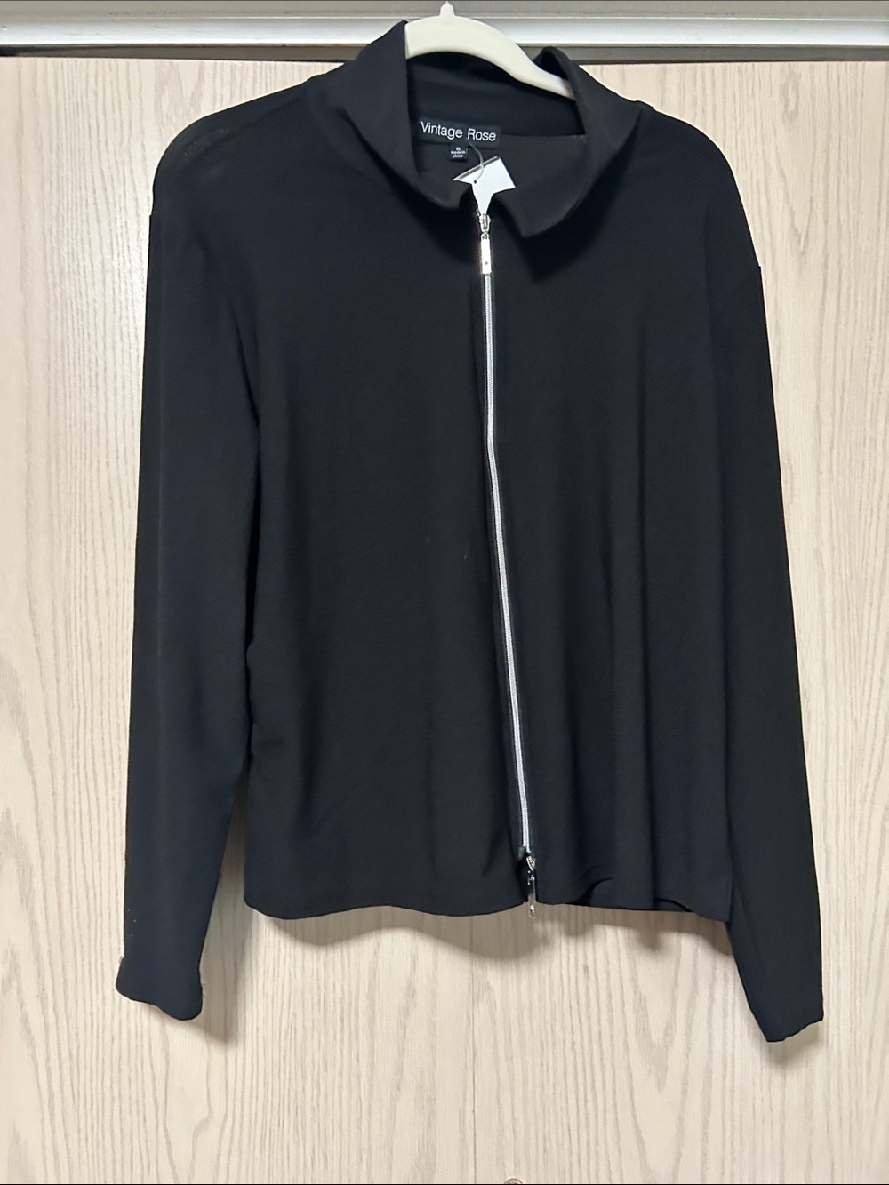 Women's Black Zip-Front Blazer Jacket